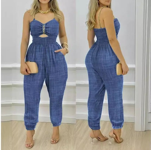 Women's Cut-Out Slim Leg Jumpsuit