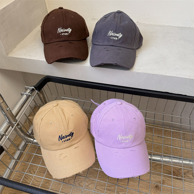 Men's Distressed Cotton Baseball Hat