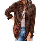 Women's Plaid Shirt with Casual Cut and Chest Pocket