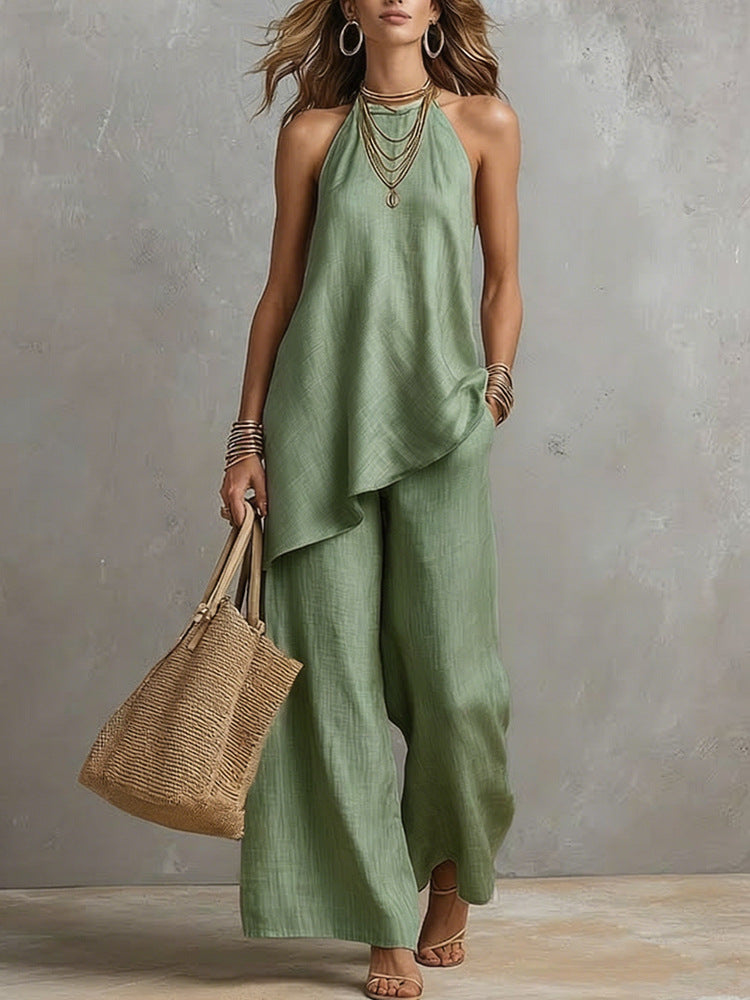 Women's Airy Jumpsuit with Asymmetrical Cut