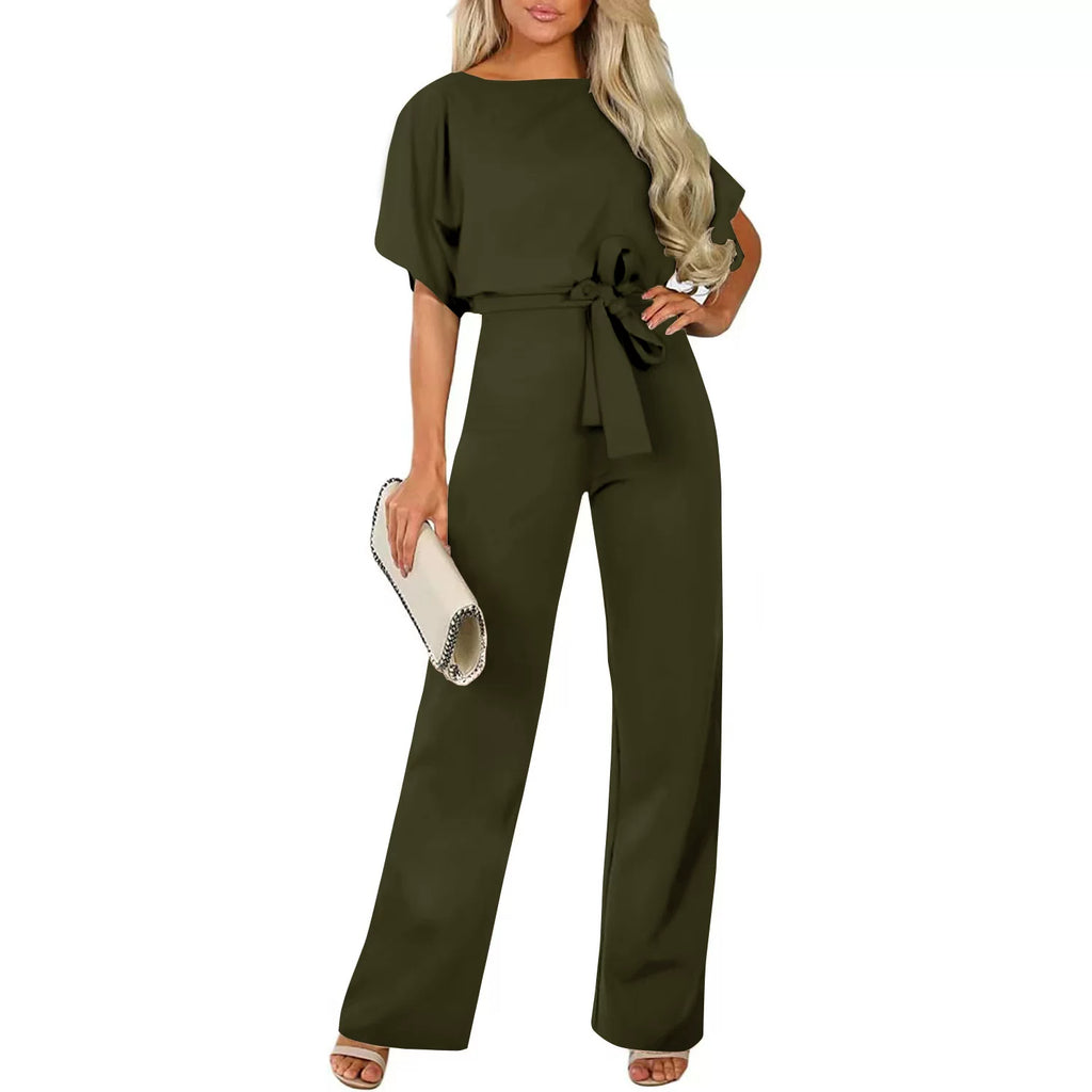 Elegant Wide-Leg Jumpsuit with Waist Knot