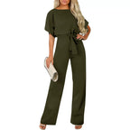 Elegant Wide-Leg Jumpsuit with Waist Knot