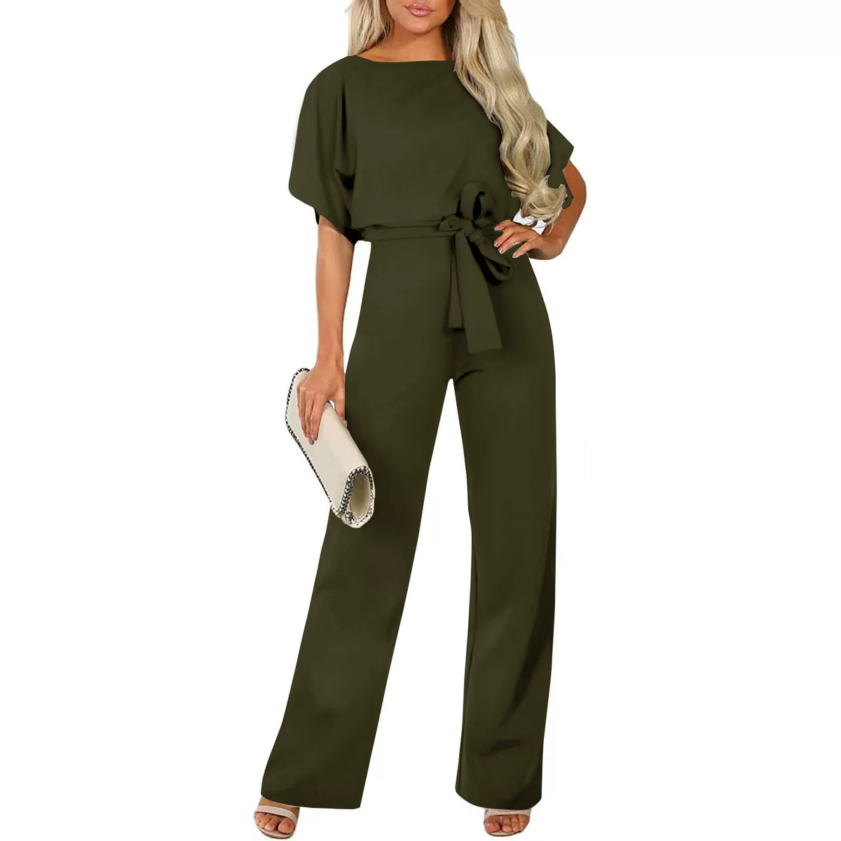 Elegant Wide-Leg Jumpsuit with Waist Knot