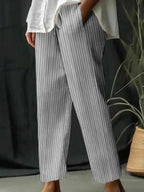 Women's Striped Casual Pants with Comfortable Waistband