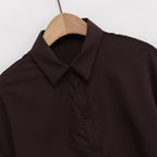 Women's Short-Sleeve Blouse with Knot Detail and Elegant Cut