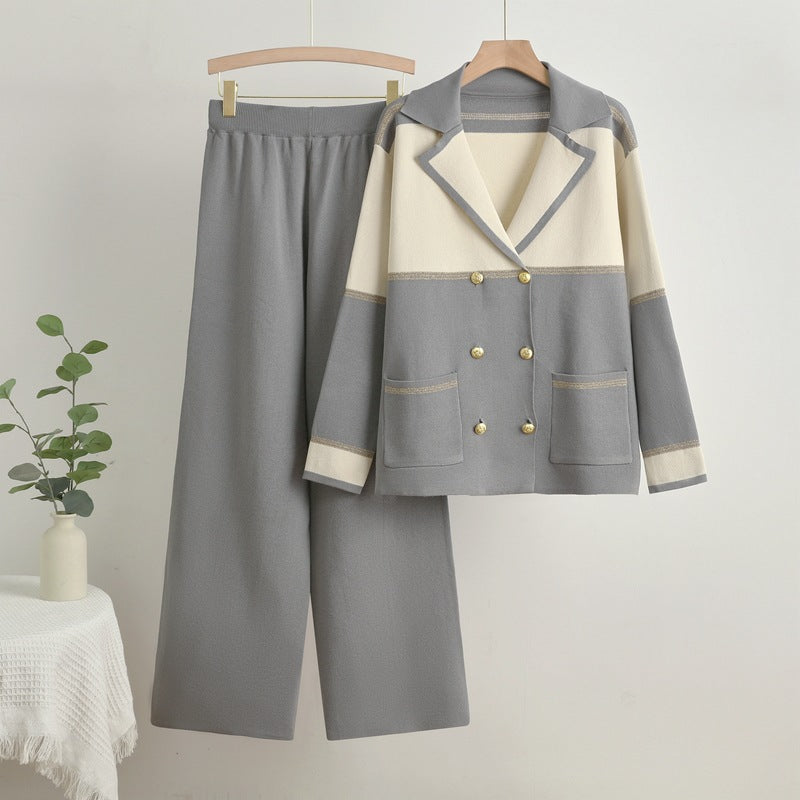Elegant and Comfortable Double-Breasted Leisure Suit Set