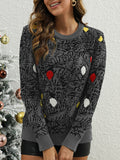 Women's Coated Sweater with Festive Motif