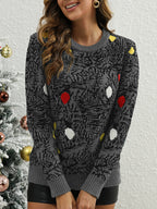 Women's Coated Sweater with Festive Motif
