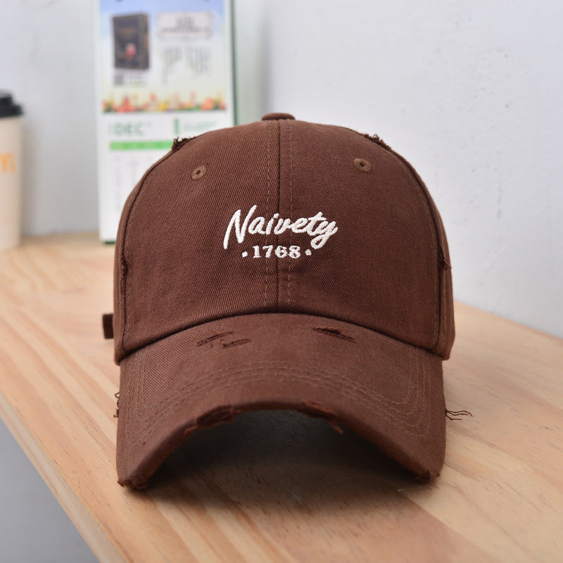 Men's Distressed Vintage Cotton Baseball Cap