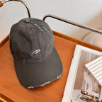 Men's Distressed Cotton Baseball Cap