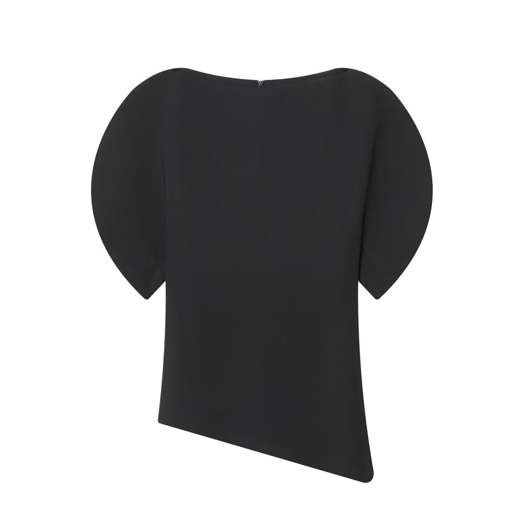 Women's Asymmetrical Top with Ruffle Sleeves