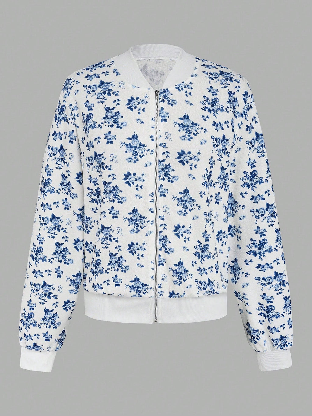 Women's Elegant Floral Bomber Jacket
