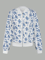 Women's Elegant Floral Bomber Jacket