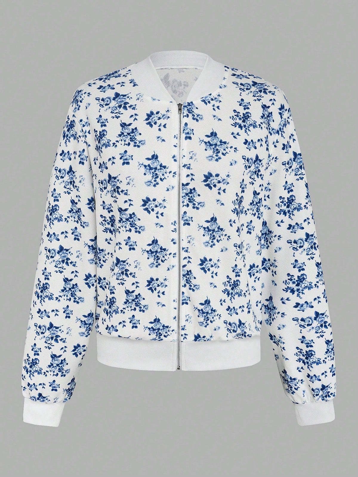 Women's Elegant Floral Bomber Jacket