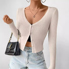 Women's Comfortable and Fitted Button-Up Cardigan