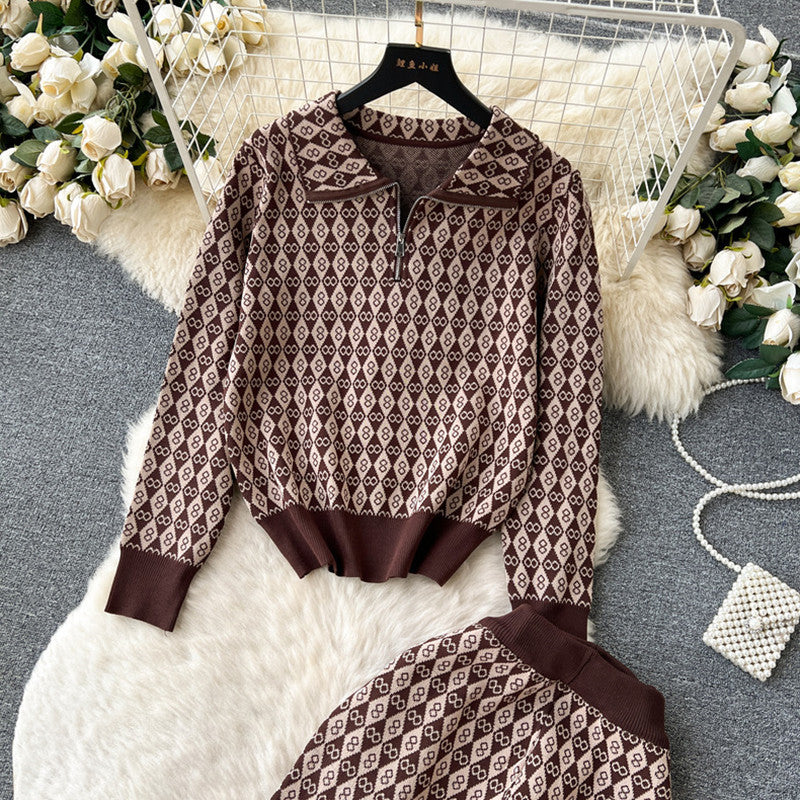 Women's Fashionable Lounge Set with Shiny Pattern and Elastic Waistband