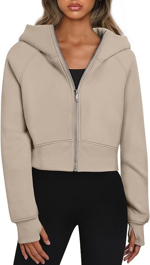 Women's Comfortable Short Sleeve Zip-Up Hoodie