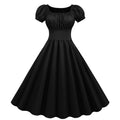 Women's A-Line Dress with Puff Sleeves and Tailoring