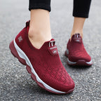 Women's Breathable Slip-On Walking Sneakers with Flexible Sole