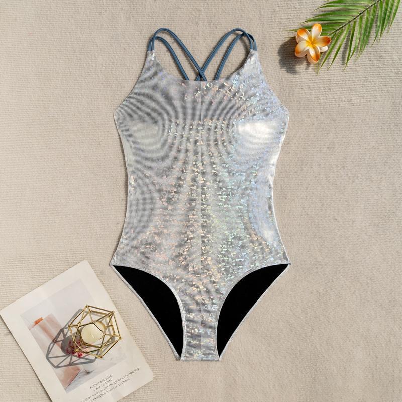 Women's Shimmering Swimsuit with Adjustable Straps