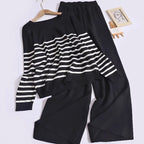Women's Cozy Striped Knit Loungewear Set