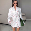 Women's Elegant Blazer Jacket with Floral Details