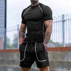 Men's Raglan-Fit Short Sleeve Shirt and Drawstring Shorts Set