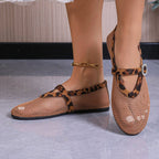 Women's Breathable Ballet Flats with Fashionable Cutout Pattern and Comfortable Strap