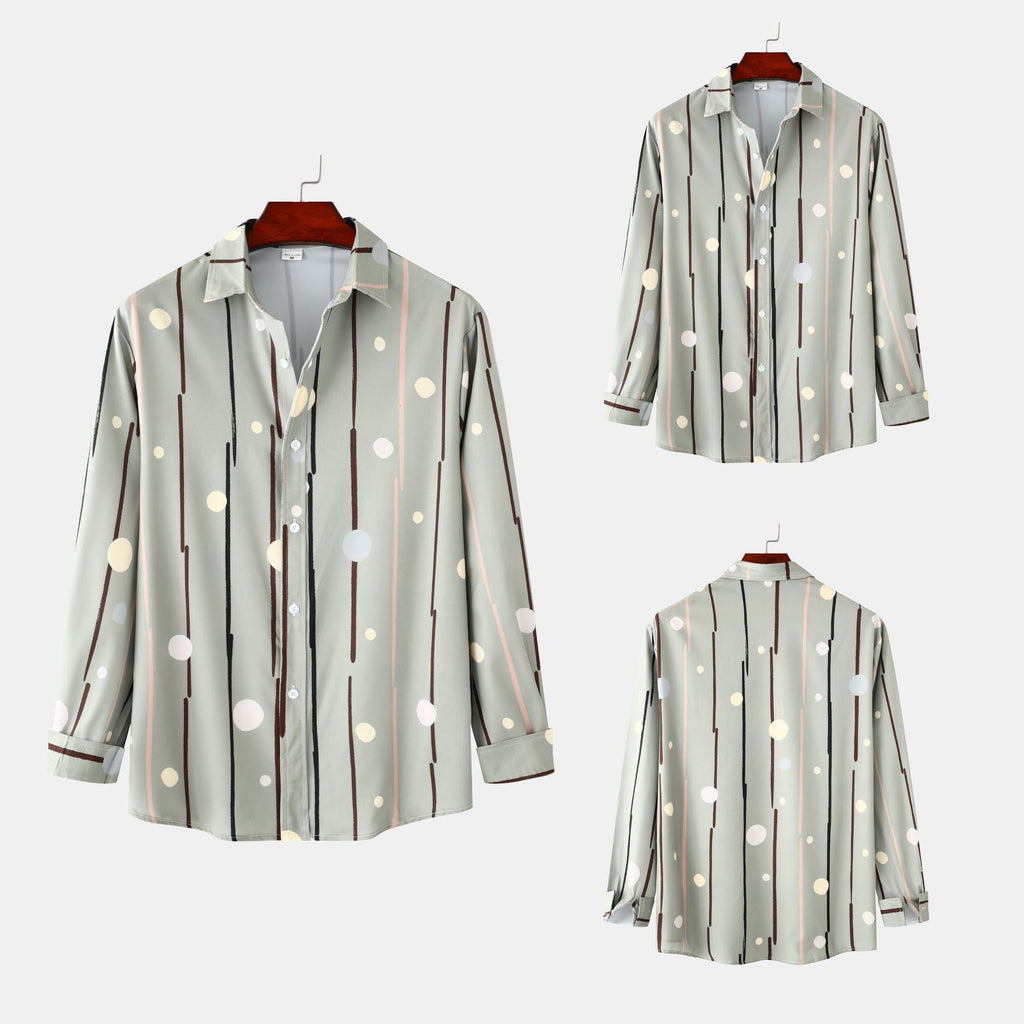 Women's Long Sleeve Blouse with Modern Graphic Pattern