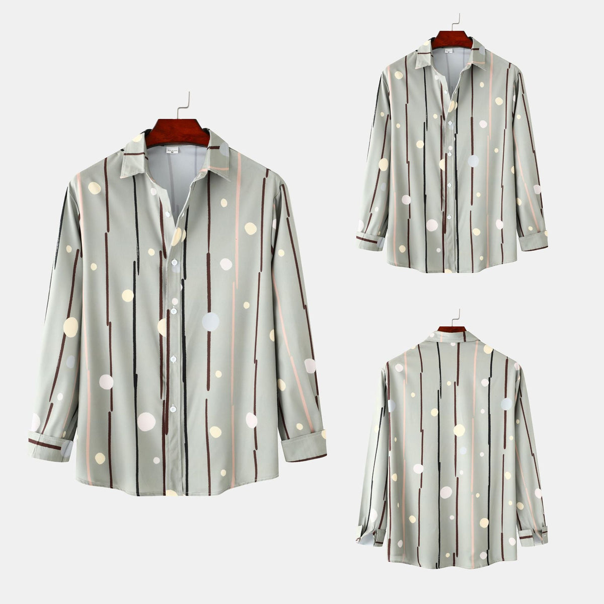 Women's Long Sleeve Blouse with Modern Graphic Pattern
