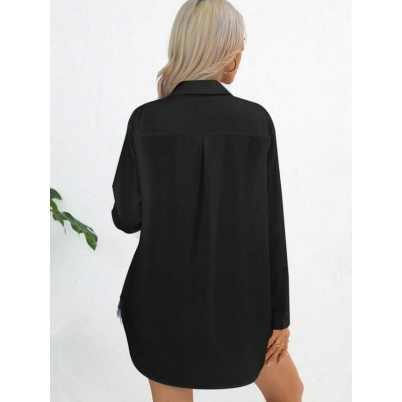 Elegant Long-Sleeve Breathable Cotton Blouse