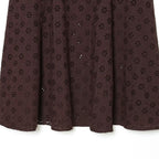 Women's Midi Skirt with Fine Eyelet Embroidery
