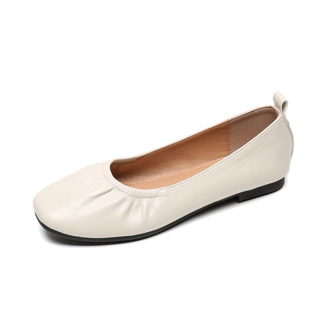 Women's Ballet Flats with Subtle Pleating