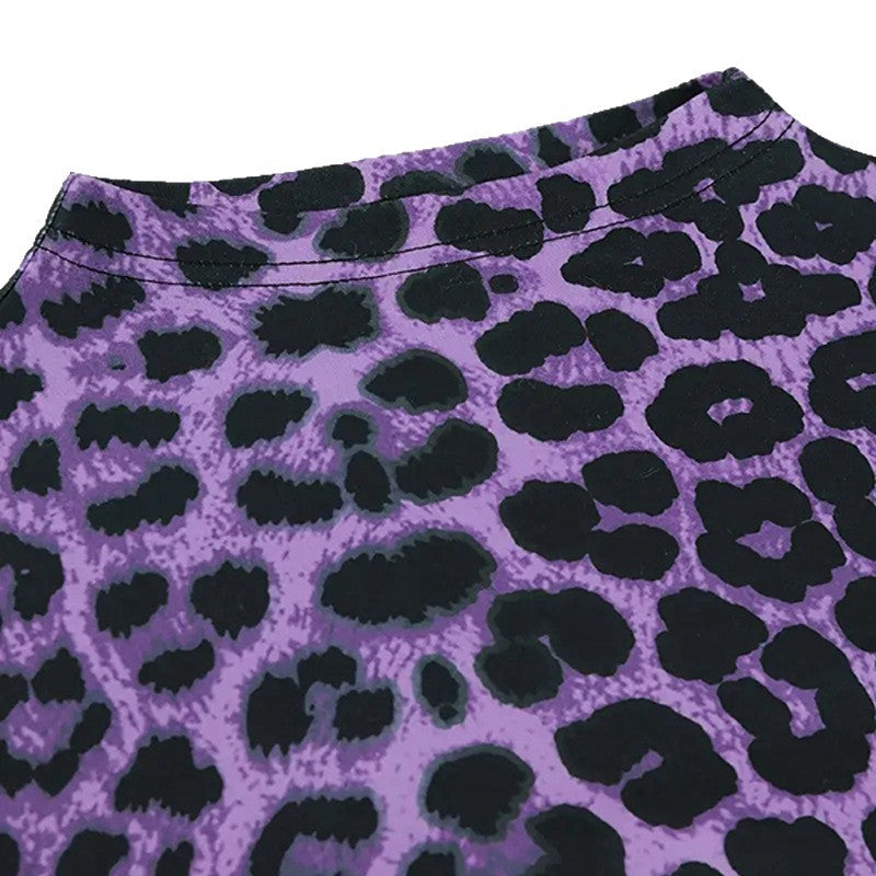 Women's High-Neck Leopard Print Jumpsuit