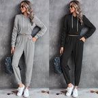 Women's Comfortable Hoodie Overall with Practical Pockets and Elastic Waist Drawstring