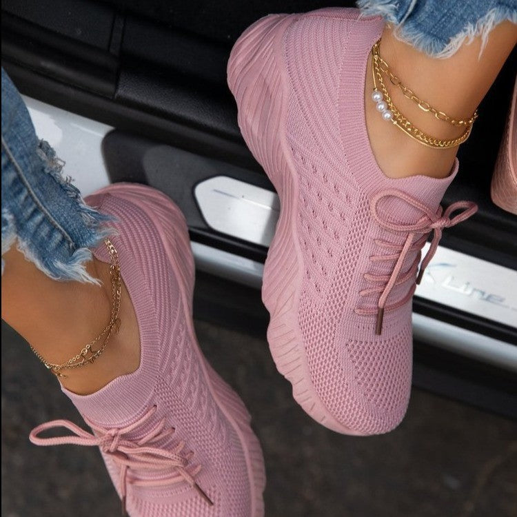 Women's Breathable Running Sneakers with Elastic Upper