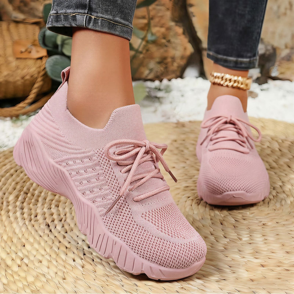 Women's Breathable Athletic Sneakers with Elastic Upper