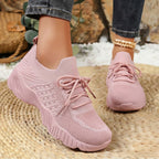 Women's Breathable Athletic Sneakers with Elastic Upper