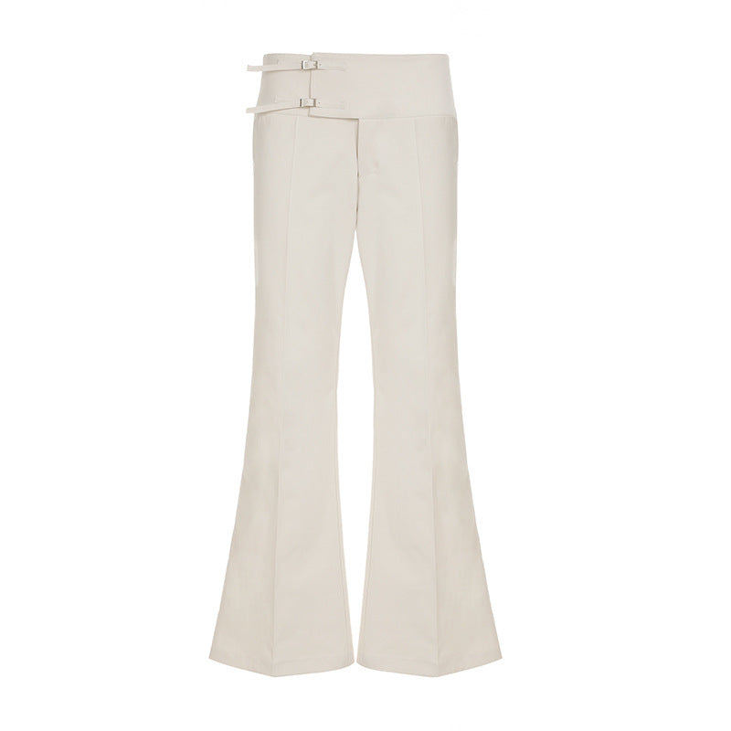 Women's Flared Pants with Waist Belt