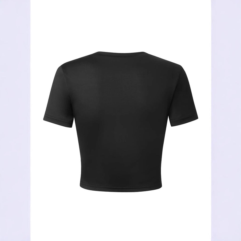 Women's Crop Shirt with Bold Typography Design