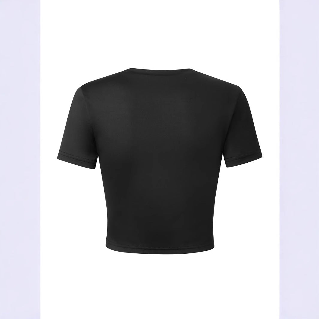 Women's Crop Shirt with Bold Typography Design