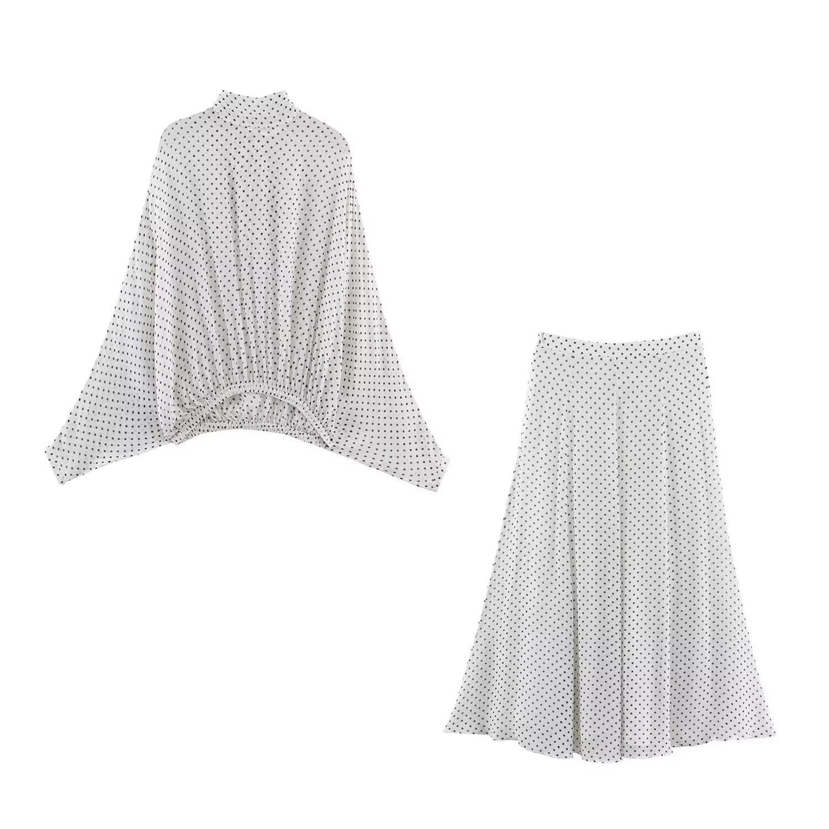 Women's Maxi Skirt with Elegant Polka Dot Pattern and Flowing Cut