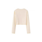 Women's Cropped Pullover with Playful Bow Motif
