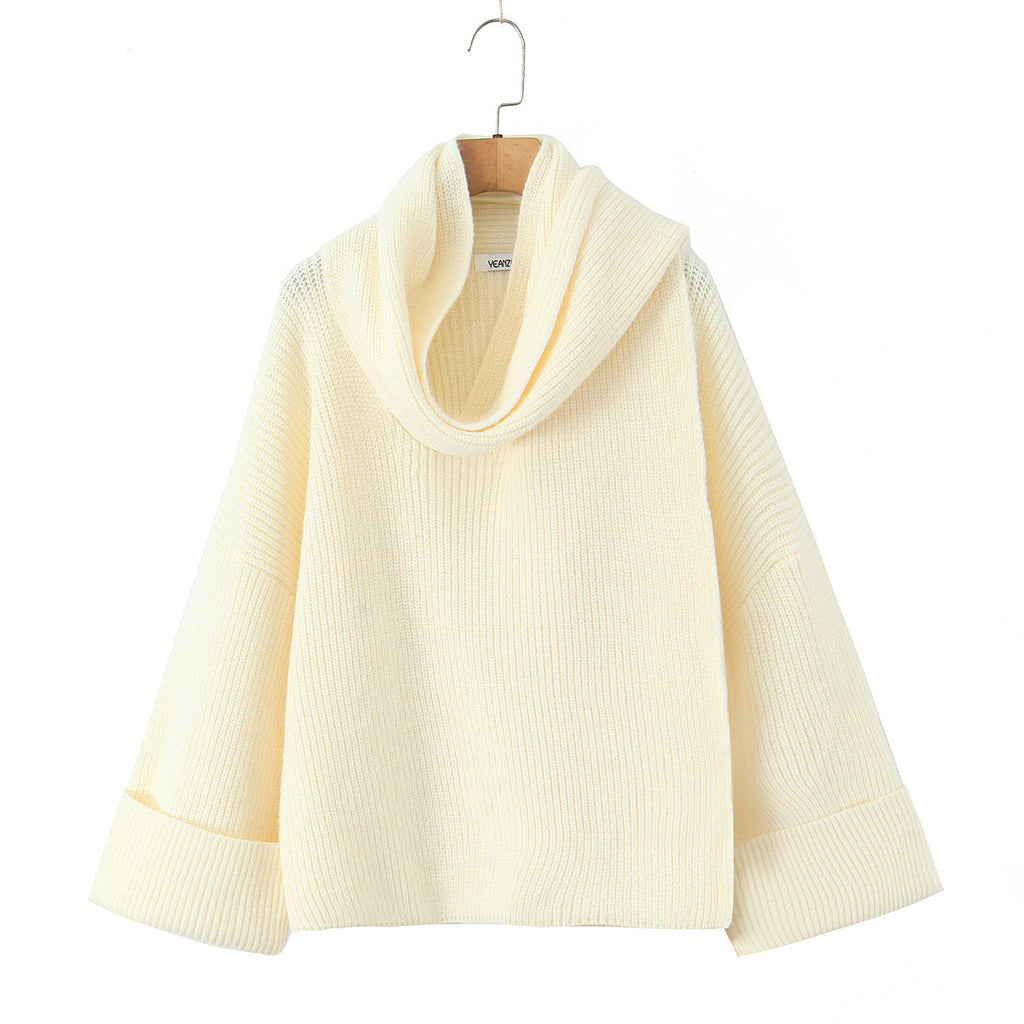 Women's Chunky Knit Cowl-Neck Sweater