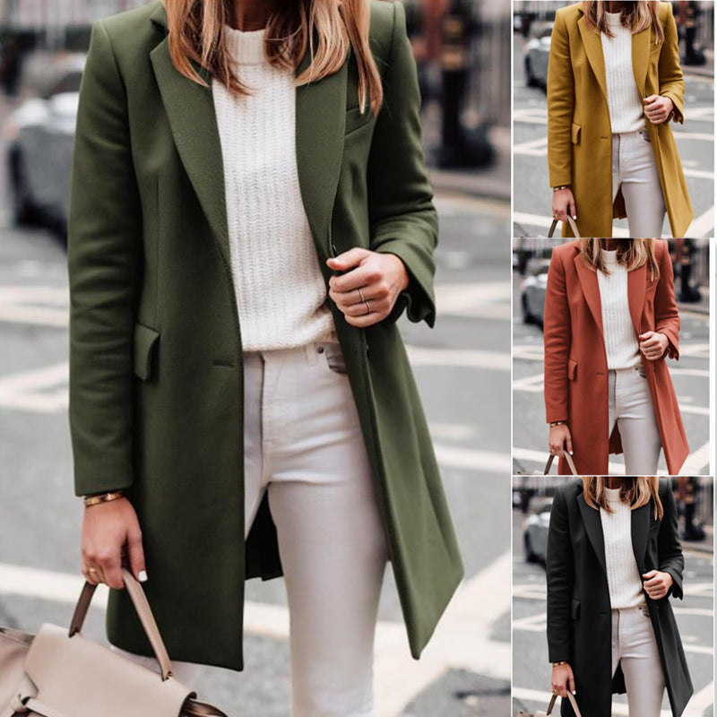 Women's Elegant, Tailored Coat in High-Quality Fabric