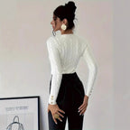 Women's Chunky Knit Sweater with Decorative Button Details