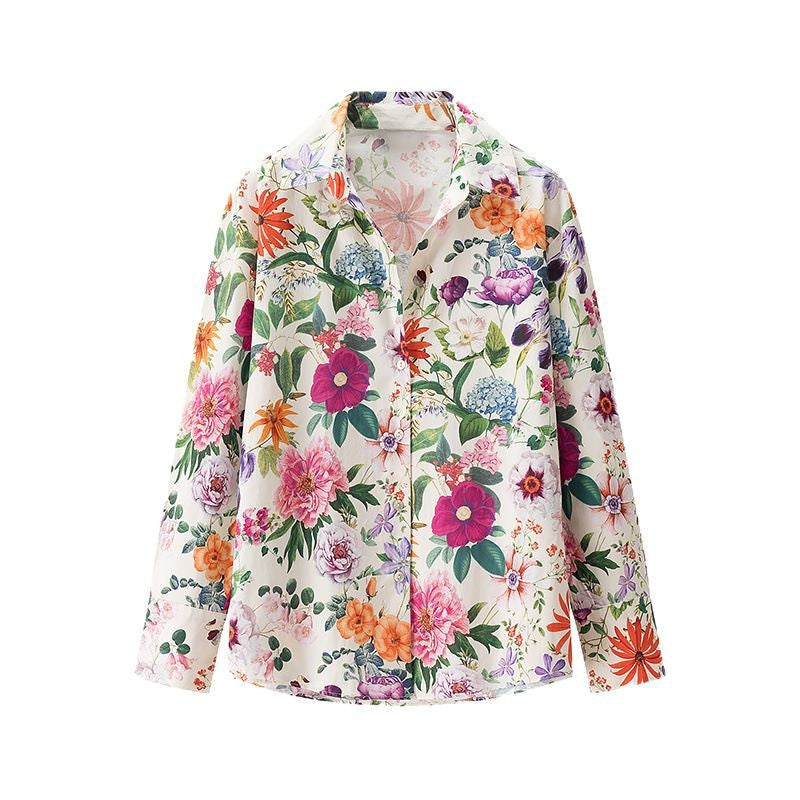 Women's Floral Pattern Blouse with Modern Cut
