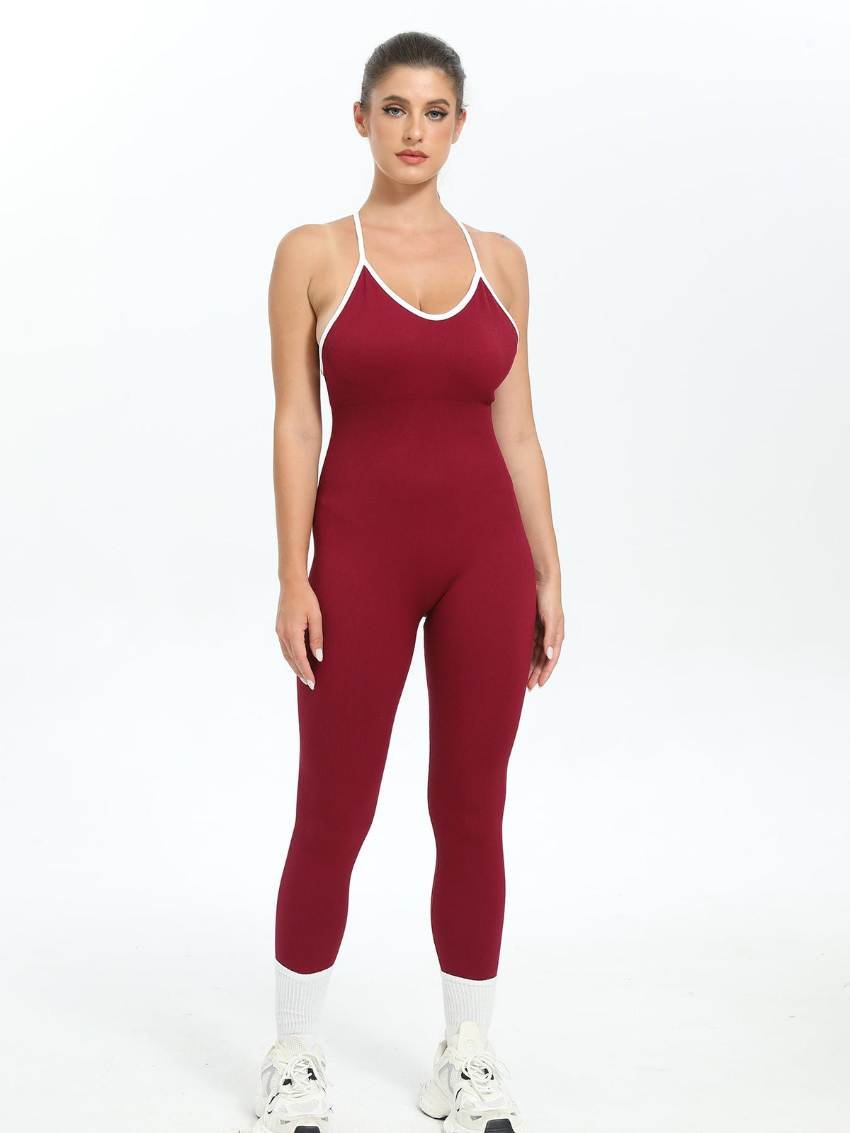Women's Racerback Bodysuit with Seamless Construction