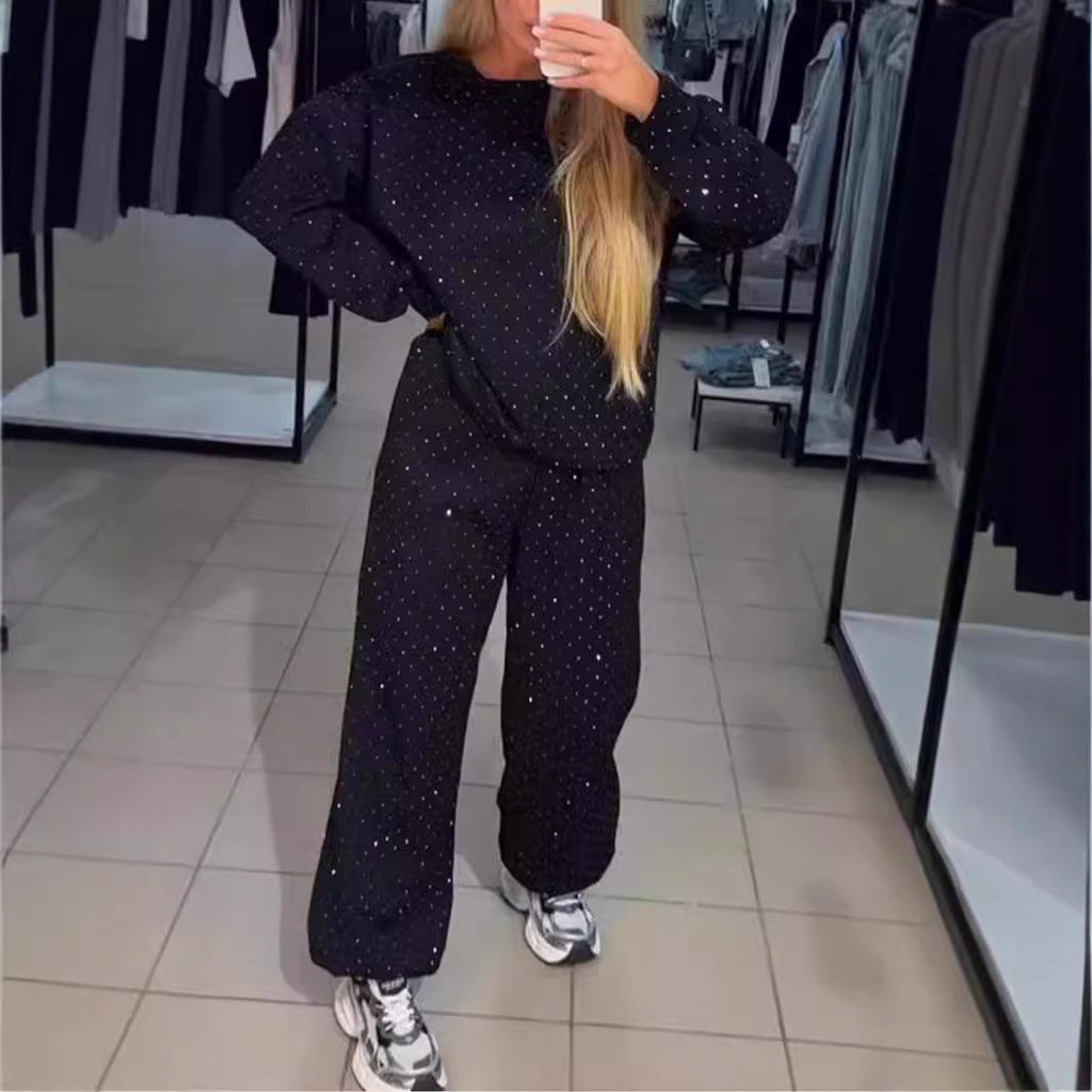Casual Leisure Suit with Polka Dot Design