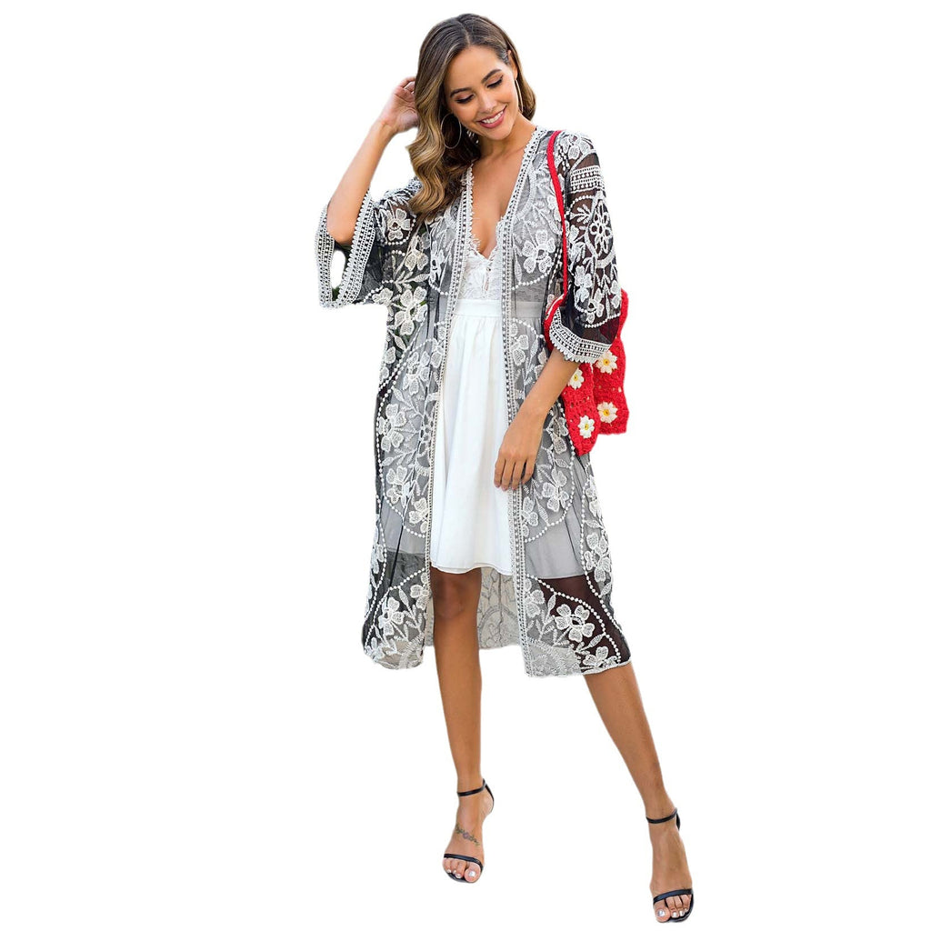 Elegant Transparent Crochet Beach Cover-Up